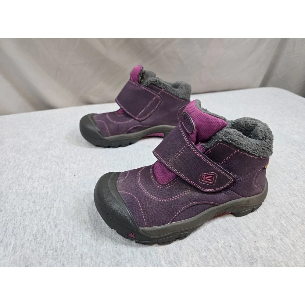 KEEN Kootenay WATERPROOF Youth Girls Size 2 Sherpa LINED Purple SNOW Boots